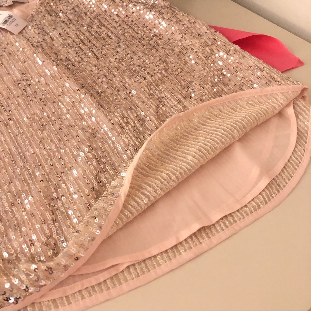 NWT. Ann Taylor LOFT Silver Sequin Baby Pink Camisole Tank Top. XS - Picture 5 of 12